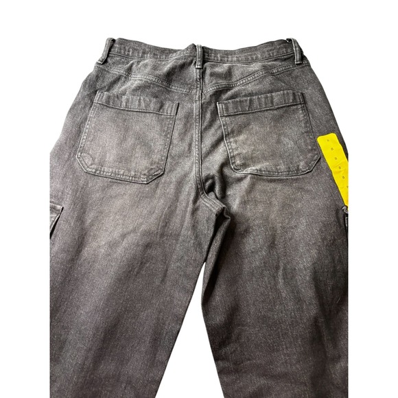 Jessica Simpson Womens Cargo Jeans Wide Leg Washed Black Denim Size 8 Utility - Picture 5 of 11